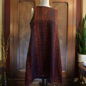 Francesca’s Women's Alya Burgundy & Navy Blue Floral Dress Size M